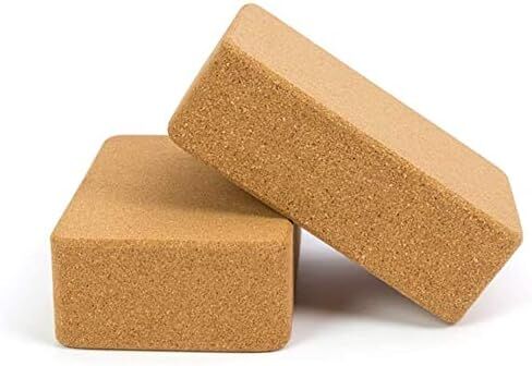 Cork Yoga Blocks, 2 Pack, 9"x6"x3", High Density Solid Natural Cork Yoga Brick with Comfortable Edge to Improve Balance, Strength and Flexibility in Kuwait