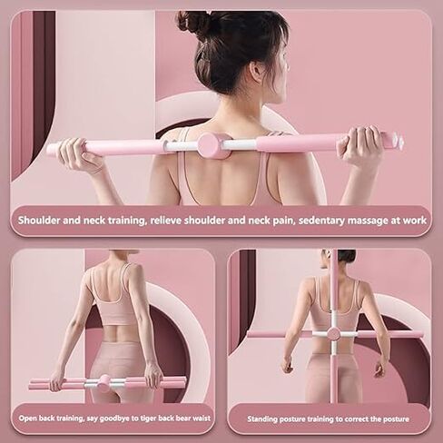 Stretching Stix Movement - Standing Posture Corrector Fitness and Yoga Training Sticks Body Shape Mobility Exercise Trainer Flexibility Sticks, Pink, 32-Inch in Saudi Arabia
