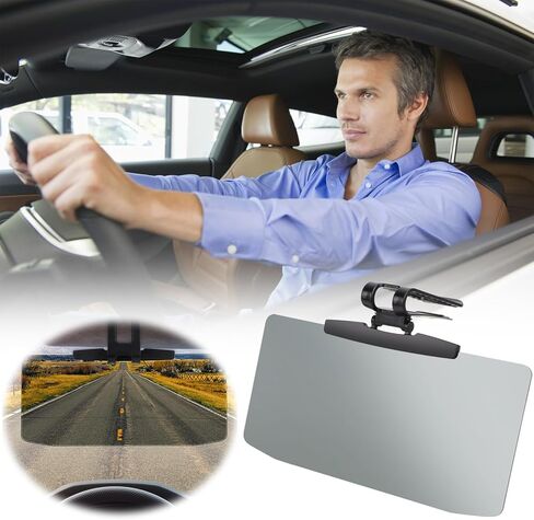 موسع واقي السيارة - حاجز الشمس المستقطب مع حماية ضد التوهج ليلاً ونهارًا 2 في 1، يحمي عيون السائق من أشعة الشمس والمصابيح الأمامية، واقي مثالي من الشمس للأشخاص قصار القامة، سهل التركيب in Kuwait