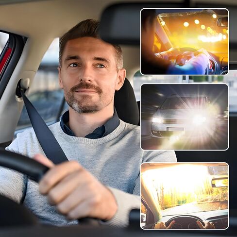 موسع واقي السيارة - حاجز الشمس المستقطب مع حماية ضد التوهج ليلاً ونهارًا 2 في 1، يحمي عيون السائق من أشعة الشمس والمصابيح الأمامية، واقي مثالي من الشمس للأشخاص قصار القامة، سهل التركيب in Kuwait