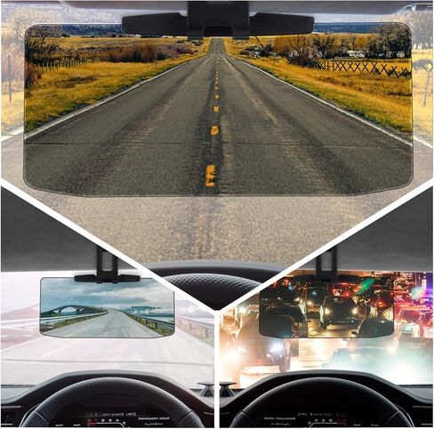 موسع واقي السيارة - حاجز الشمس المستقطب مع حماية ضد التوهج ليلاً ونهارًا 2 في 1، يحمي عيون السائق من أشعة الشمس والمصابيح الأمامية، واقي مثالي من الشمس للأشخاص قصار القامة، سهل التركيب in Kuwait
