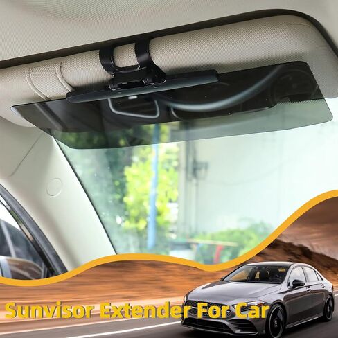 موسع واقي السيارة - حاجز الشمس المستقطب مع حماية ضد التوهج ليلاً ونهارًا 2 في 1، يحمي عيون السائق من أشعة الشمس والمصابيح الأمامية، واقي مثالي من الشمس للأشخاص قصار القامة، سهل التركيب in Kuwait