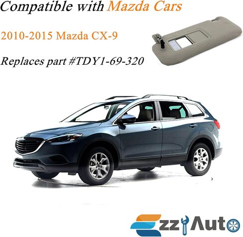 واقي الشمس من الجانب الأيسر للسائق باللون الرمادي من Ezzy متوافق مع Mazda CX-9 2010 2011 2012 2013 2014 2015 TDY1-69-320 in Kuwait