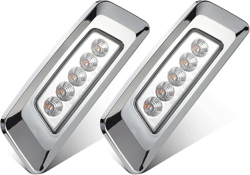 Partsam 2Pcs Dual Color Amber LED Side Marker Turn Signal Light to Blue LED Auxiliary Light Replacement for Kenworth T680 T880 and Peterbilt 576 in Saudi Arabia