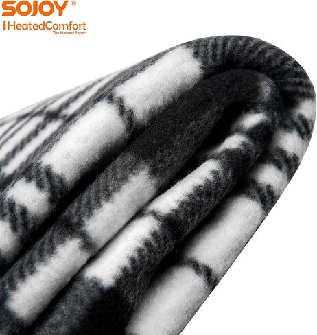 بطانية سيارة دافئة للسفر من IHEALTHCOMFORT مع درجة حرارة ذكية وجهاز تحكم مؤقت للإيقاف التلقائي 30/45/60 دقيقة للتخييم على الطريق في الهواء الطلق (60 بوصة × 40 بوصة) (أسود وأحمر) in Kuwait