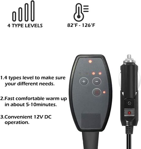 Big Hippo Electric Car Blanket 12V Fleece Heated Car Blanket with Easy Controller Car Electric Blanket for Car Truck RV Ideal Electric Blanket for Cold Weather (58" x 42",Black) in Saudi Arabia