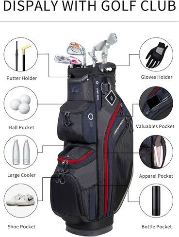 حقائب جولف LITELEPH للرجال والنساء، حقيبة عربة خفيفة الوزن، 14 طريقة، مقسمة، طول كامل مع مبرد in Kuwait