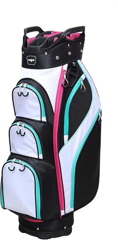 Majek Premium Ladies Black White Teal Pink Golf Bag in Saudi Arabia