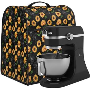QsirBC Sunflower Stand Mixer Cover Compatible with Kitchen Aid 6-8 Quart Bowl Lift Model, Dust Cover with Handle for Coffee Maker, Waterproof Blender Appliance Organizer Bag