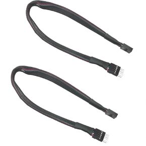 2PCS Computer Motherboard Front Audio Extension Cable 30cm Male to Female Front Panel Extension Cable Audio Motherboard Connector Cable External PET Braided Mesh