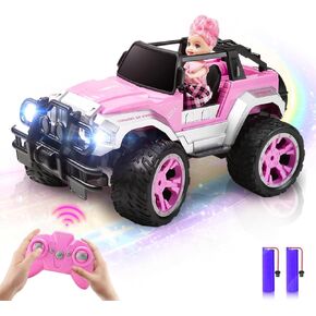 Carox Remote Control car for Kids with Spray Mist,1:16 Scale RC Car with Engine Sound and LED Lights, 2.4Ghz Off Road RC Monster Trucks -Christmas, Birthday for Kids (Blue)