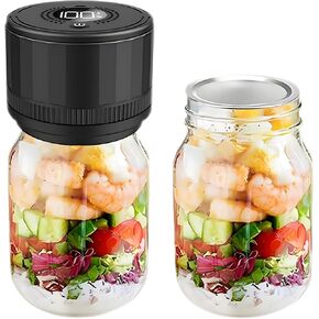 Electric Vacuum Sealer Kit for Mason Jars - Perfect for Regular and Wide Mouth Jars, Food Storage and Canning - Compatible with Lids - Cordless Saving Sealing Machine