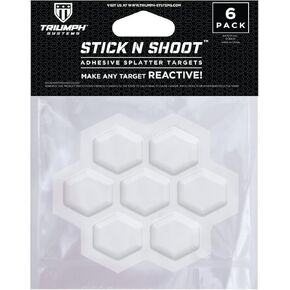 Triumph Systems Stick N Shoot- 6 Adhesive Bleeding Targets - Splatter Targets – Reactive Target – Target Accessory – Targets for Shooting