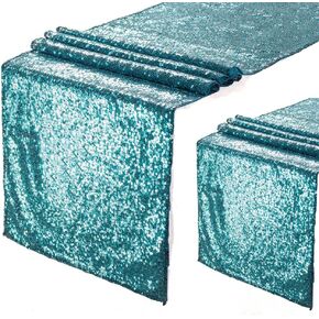 Eternal Beauty Sequin Table Runners Red 12 x 108 Inch Glitter Red Table Runner-Red Sequin Tablerunner for Wedding Party(Pack of 2)