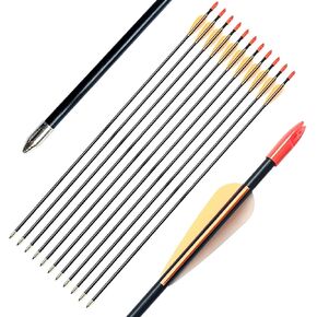 Archery 28" Fiberglass Archery Target Practice Arrows, for Children, Woman or Beginner, for Recuve Bow(Pack of 12)