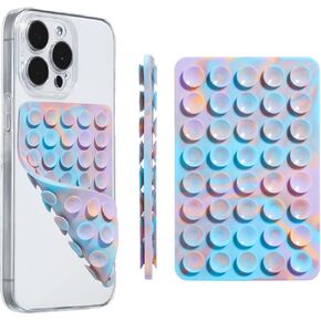 Silicone Suction Cup Phone Mount Sticky Phone Grip Backside Sucker for iPhone Android Hippers Grippy Strong Phone Case Accessory Stuff Mirror Stick On (Sunset Color 1PCS)