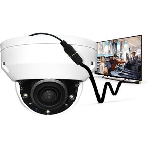 ENS 5MP HDMI Security IP Camera, HDMI Output, Display 2MP Video Directly on TV/Monitor Without Delay, Logo Designable, Alarm/Audio Support, 2.8mm Lens, IP66, NDAA Compliant, Built-in TF Card Slot