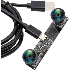 3D Stereo USB Camera 120fps Global Shutter Printer USB Camera Module with 120 Degree No Distortion Synchronization Dual Lens PC Computer Camera Plug and Play for Raspberry Pi Mac Linux Windows