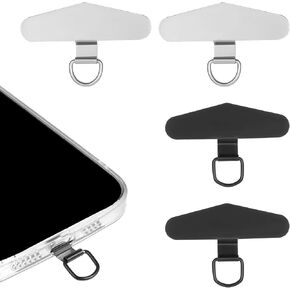 4Pcs Phone Tether Tab for Lanyard, Universal Metal Cell Phone Patch for Crossbody Lanyard, Cellphone Chain Replacement Part for All Full Phone Cases