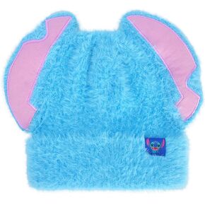 Disney Stitch Beanie Hat, Adult Women's Cuffed Knit Cap with Pom, Snowflake Holiday Design, Blue, One Size