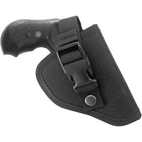 Tactical Belt Clip Revolver Holster Draw Outside The Waistband Holster Fits .22 .38 .357 J Frame Snub Nose 2" Revolvers LCR S&W Airweight Bodyguard Charter Arms Rossi