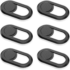 CloudValley Webcam Cover 6-Pack, 2020 Updated Laptop Camera Cover Slide, Horizontal Slide, Webcam Covers for MacBook Air, MacBook Pro, iMac, iPad, Prvacy Cover-Black