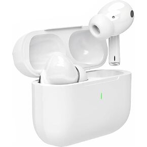 True Wireless Earbuds Bluetooth 5.3 Mic Noise Cancelling IPX7 Waterproof Hi-Fi Stereo Sound Long Battery 40H Playtime Auto Pairing for iPhone Airpod, White