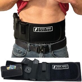 Belly Band Holster for Concealed Carry | Neoprene Waist Band Handgun Carrying System w/Mag Pouch | IWB Holster | Universal Holster for Pistols | Best Retention