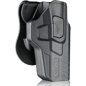 G22 Gen 5 Holster, OWB Holster for Glock 22 Gen5 - Adjustable Tension & Cant | Index Finger Released | Autolock | Outside Waistband Carry | Silicone Pad Paddle | Matte Finish Black -Right Handed