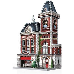 Wrebbit 3D Puzzle, Urbania Collection Bundle of 4 Includes-Cinema, FIRE Station,CAFÉ and Hotel 3D Jigsaw Puzzle. (Total 1165 Pieces)