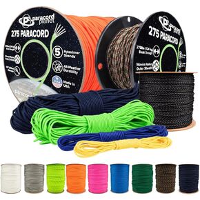 Paracord Planet 275lb Paracord – 3/32 Inch (2.38 mm) Nylon Crafting Cord with 5 Strand Inner Core – Acid Purple (50 ft)