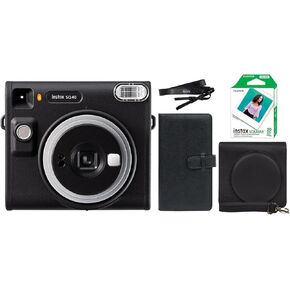 Fujifilm Instax Square SQ40 Instant Camera Black + 20 Instax Film Prints + More