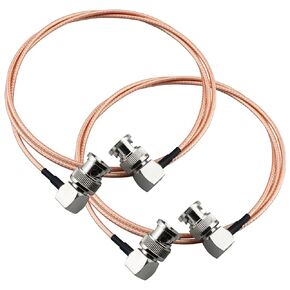 BNC Male Right Angle to 90 Degree BNC Male 3.28Ft BNC Elbow Cable RG316 Coaxial Cable BNC Connector Right Angle Extension Cable 1M for WiFi Antenna Pigtail Jumper HD SDI Video (2 Pieces)