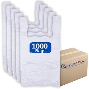 Clear Natural Color T-Shirt Bags - 1/8 BBL (10"X5"X18") - 1000 Bags - 13 Micron - Clear