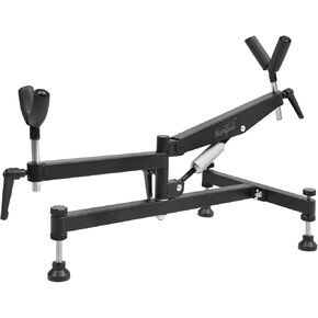 HUNTPAL Shooting Range Pistol Rifle Rest with Adjustable Elevation Angle, 360° Swivel Frame and Height Adjustment Base, Ambidextrous Recoil Reducing Front & Rear Gun Holder for Stabilizing Shots