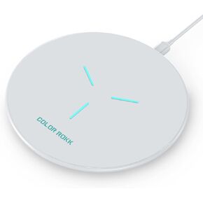 Color Rokk Wireless iPhone Charger,15W Fast Charging pad for iPhone 16/16plus/16pro Max/15/14/13/12/11/X,Google Pixel 9/Pixel 9 Pro/8/7/6,Samsung Galaxy S24 Ultra/S23/S22(No AC Adapter) in Saudi Arabia