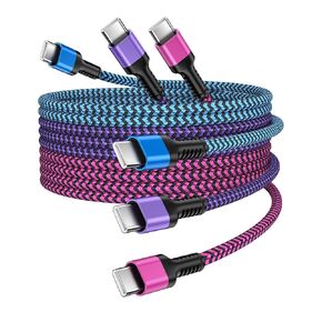 iPhone Charger Cable, 3/6/10FT USB C to USB C Fast Charging Cord, 20W PD3.0 Data Syning for iPhone 16 Pro Max/16 Pro/16 Plus/16/15Pro Max/15 Pro/15Plus/15, Braided Wire for Android Auto &Apple CarPlay