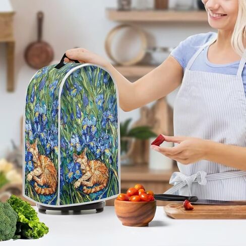 Modern Art Cat Print Kitchen Blender Dust Cover with Top Handle | Soft, Polyester,Stand Mixer Coffee Juicer Maker Blender Dust Cover and Fingerprint Protection in Saudi Arabia