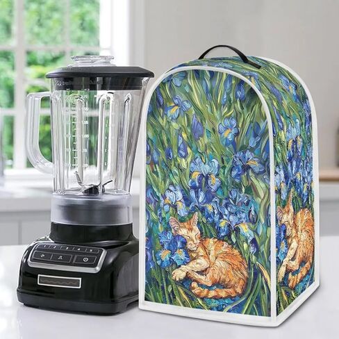 Modern Art Cat Print Kitchen Blender Dust Cover with Top Handle | Soft, Polyester,Stand Mixer Coffee Juicer Maker Blender Dust Cover and Fingerprint Protection in Saudi Arabia