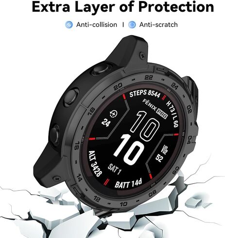 غطاء حافظة ISABAKE متوافق مع Garmin Fenix ​​7X/Fenix ​​7X Pro/EPIX Pro 51mm/Enduro 2/Tactix 7، حافظات حماية ناعمة مضادة للسقوط وملحقات الساعات الذكية in Saudi Arabia