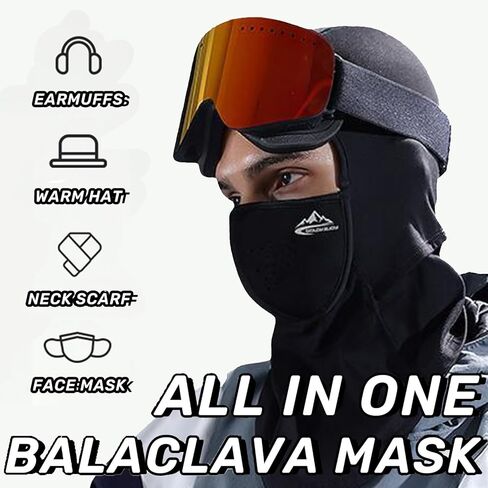 Magnemask Balaclava Face Mask with Magnetic Seams Windproof Winter Fleece Mask Face Cover for Skiing Hiking Cycling Snowboarding Motorcycle Black in Kuwait