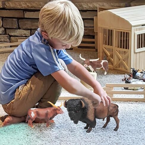 LC JoyCre Cows Figure Toys 15PCS Calves Figurines Set for Toddlers Realistic Holstein Cow Figures for Kids Simmental Cows Swiss Calf Highland Calf Figurine Birthday Cake Topper in Saudi Arabia