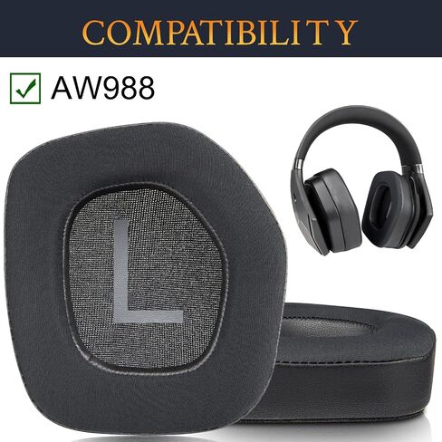 SOULWIT Cooling Gel Earpads Replacement for Alienware AW988 (AW 988) Wireless Gaming Headset, Ear Pads Cushions with Noise Isolation Foam - Black in Saudi Arabia