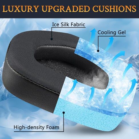 SOULWIT Cooling Gel Earpads Replacement for Alienware AW988 (AW 988) Wireless Gaming Headset, Ear Pads Cushions with Noise Isolation Foam - Black in Saudi Arabia