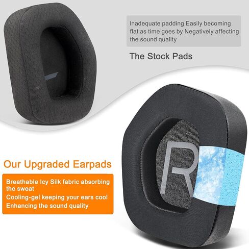 SOULWIT Cooling Gel Earpads Replacement for Alienware AW988 (AW 988) Wireless Gaming Headset, Ear Pads Cushions with Noise Isolation Foam - Black in Saudi Arabia