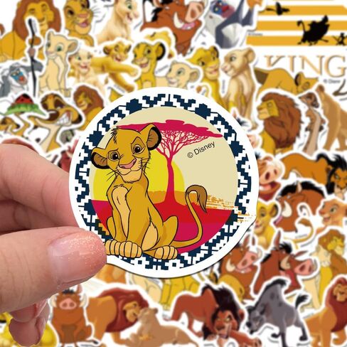 50pcs The Lion King Stickers Vinyl Waterproof Stickers Lion King for Water Bottle Books Skateboard Laptop Phone, Removeable Durable Decal Lion King Gifts for Adults Teen Boys and Girls (The L King) in Kuwait