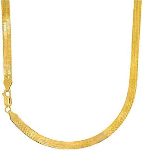 JewelStop 14k Solid Yellow Gold 4mm Super Flexible Herringbone Necklace - 7 8 16 18 20 24 in Kuwait