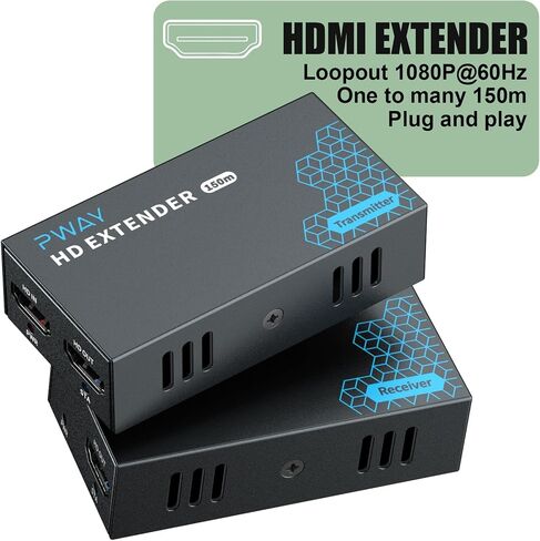 HDMI Extender Over IP, 500ft/150m Over Cat5e/6, One-to-Many Transmission Over Gigabit Ethernet Switch, Full HD 1080P@60Hz Video Expansion in Saudi Arabia