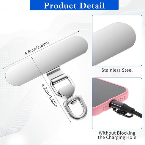 Universal Phone Tether Tabs 4Pcs Metal Phone Patches Rotatable 360° Phone Lanyard Tab for Phone Strap in Saudi Arabia