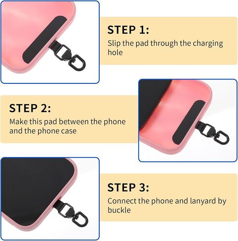 Universal Phone Tether Tabs 4Pcs Metal Phone Patches Rotatable 360° Phone Lanyard Tab for Phone Strap in Saudi Arabia